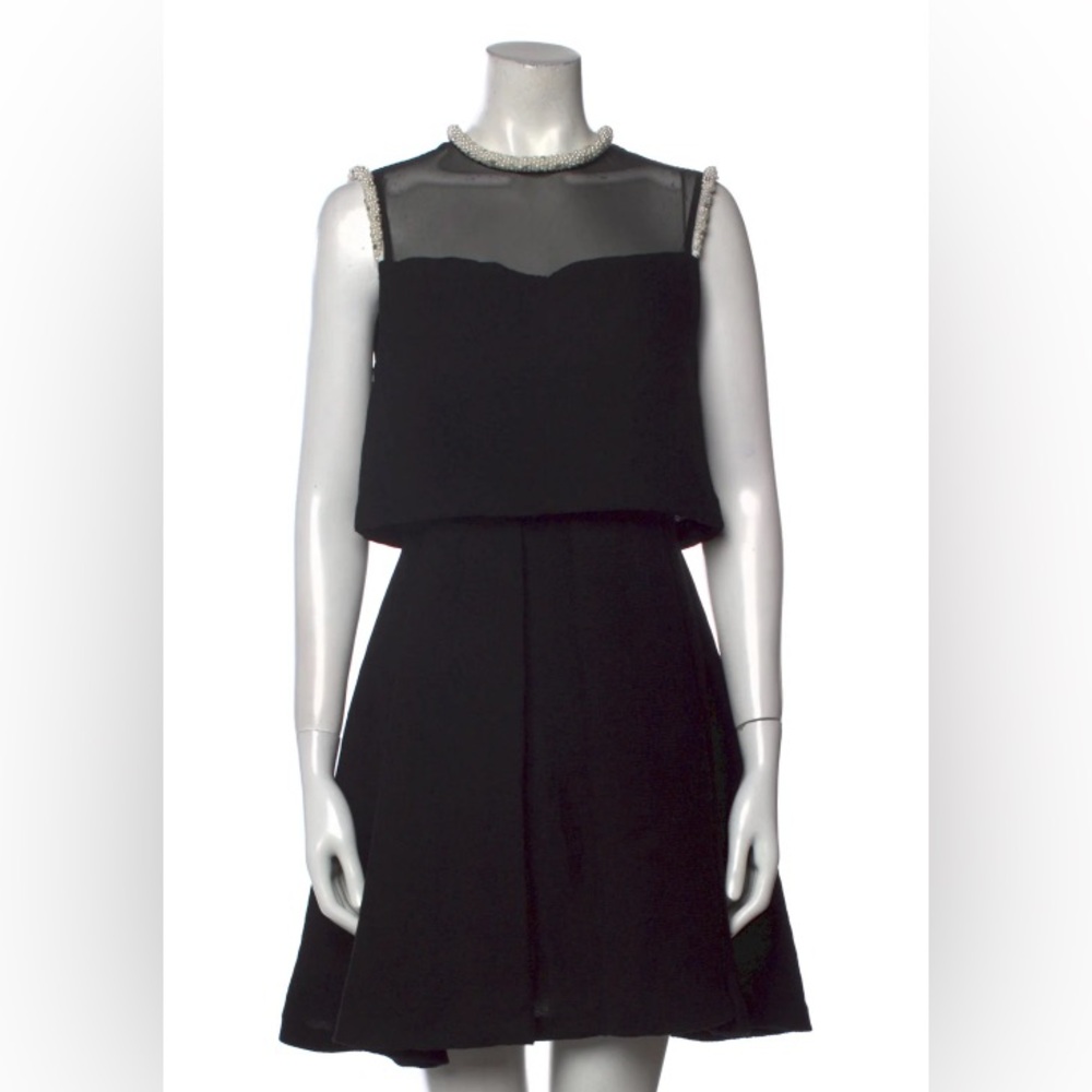 Valentino Black Strapless Dress with Sheer Overlay